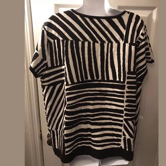 CHICO’S Cardigan Sweater Zebra Print Knit Brown White Animal Print Pattern Work - Picture 5 of 9